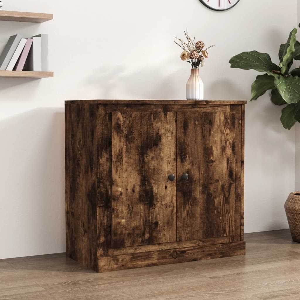 Side cabinet, smoked oak, 70x35.5x67.5cm, wood