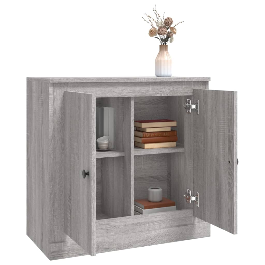 Side cabinet, grey oak, 70x35.5x67.5cm, engineered wood