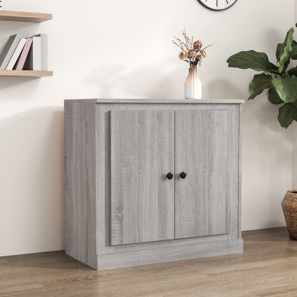 Side cabinet, grey oak, 70x35.5x67.5cm, engineered wood