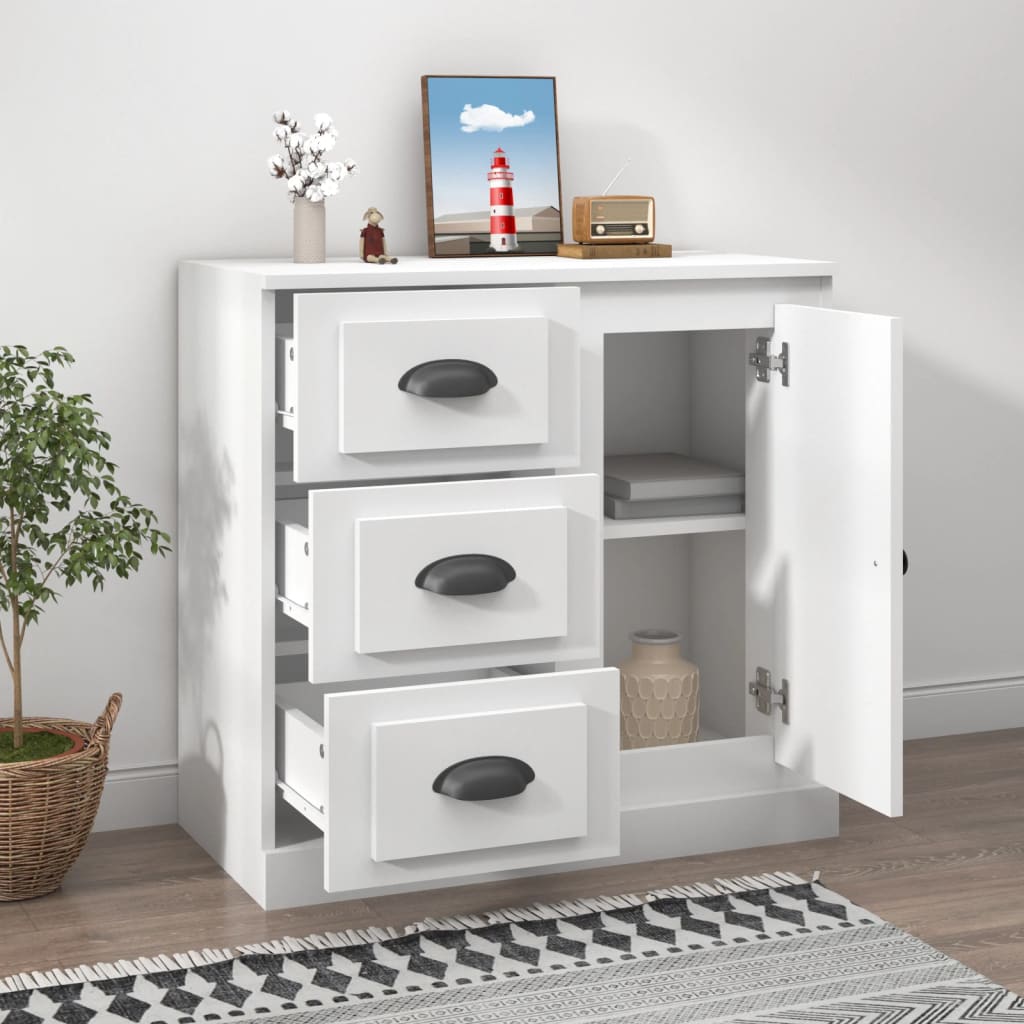Sideboard, white, 70x35.5x67.5cm, engineered wood