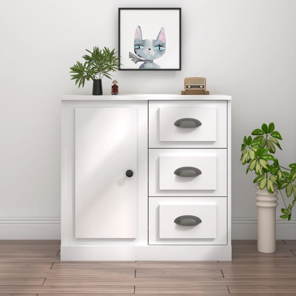 Sideboard, white, 70x35.5x67.5cm, engineered wood
