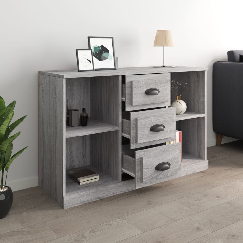 Sideboard, grey oak, 104.5x35.5x67.5cm, wood