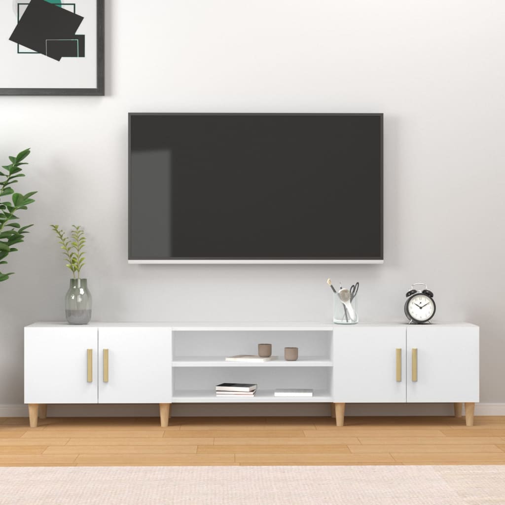 TV stand, white, 180x31.5x40cm, engineered wood