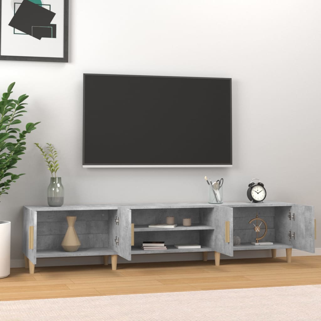 TV unit, concrete grey, 180x31.5x40cm, wood