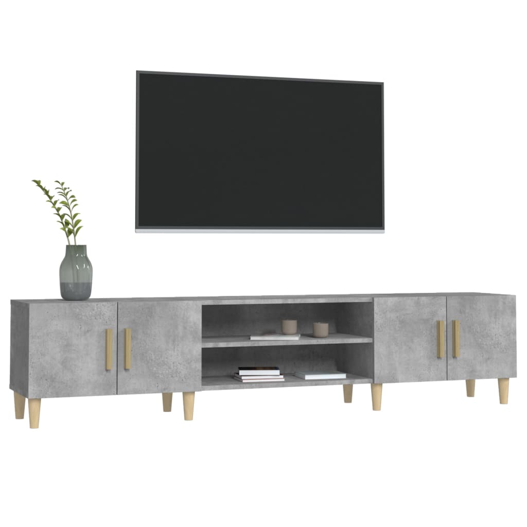TV unit, concrete grey, 180x31.5x40cm, wood