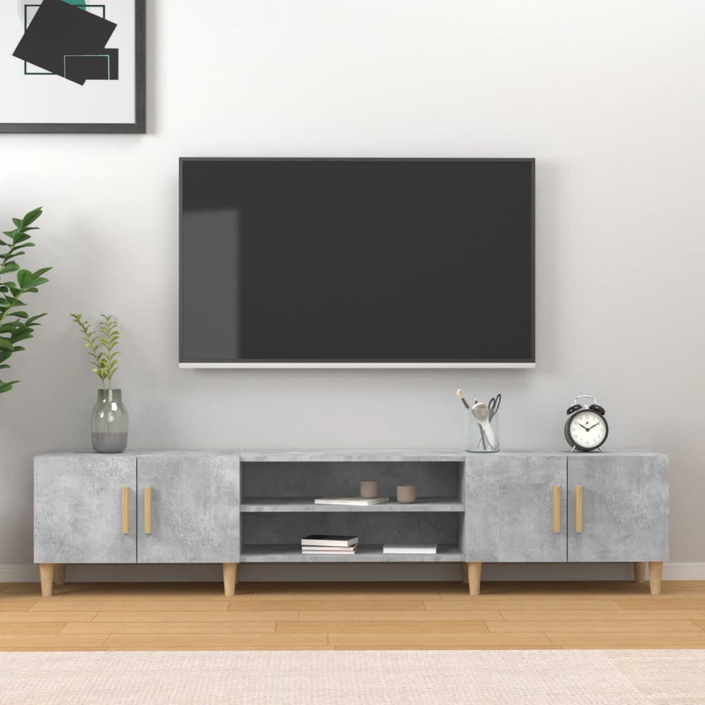 TV unit, concrete grey, 180x31.5x40cm, wood
