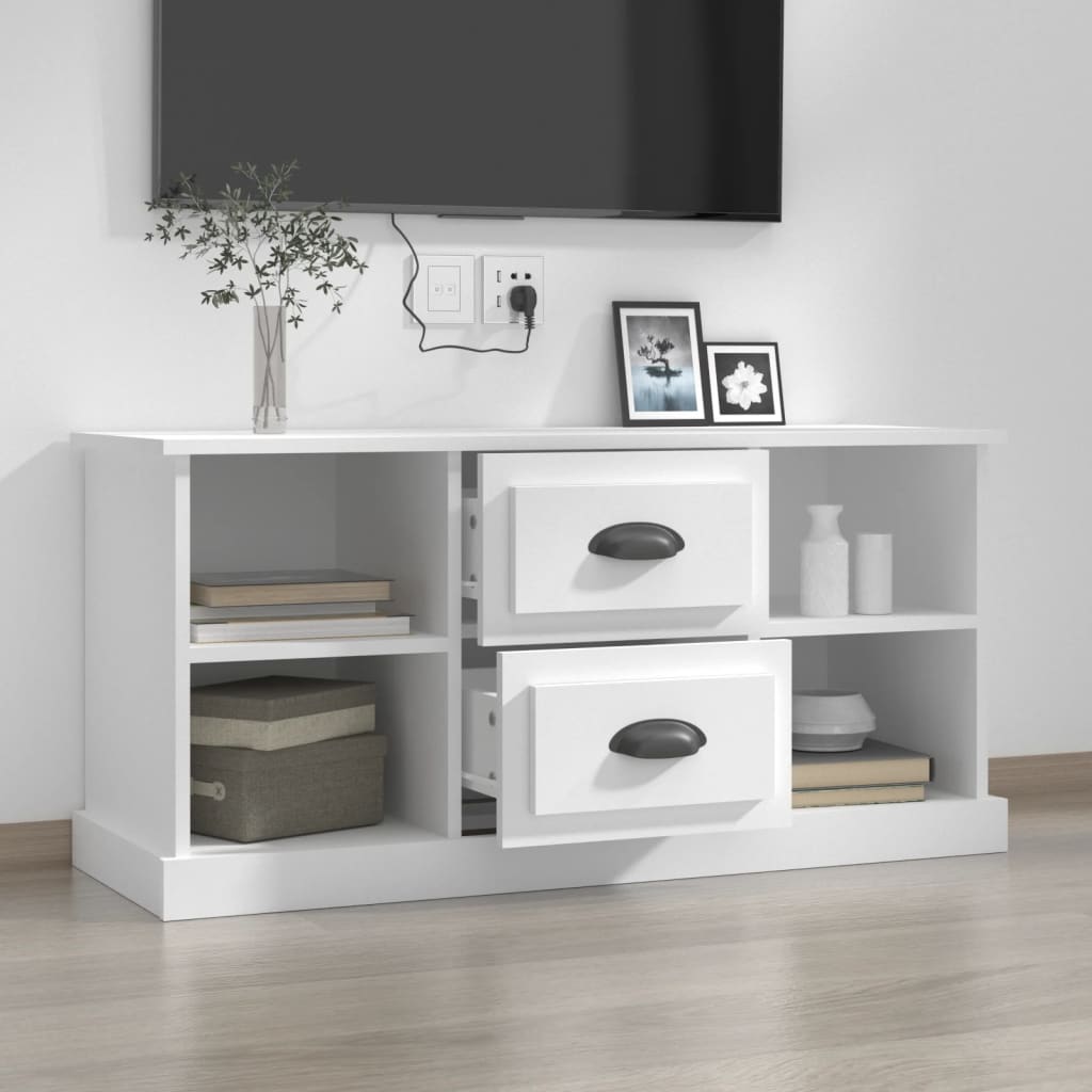 TV cabinet, white, 99.5x35.5x48cm, engineered wood