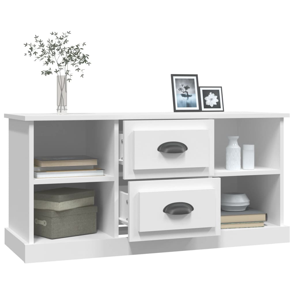 TV cabinet, white, 99.5x35.5x48cm, engineered wood
