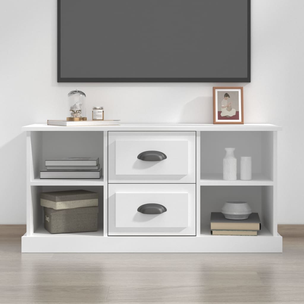 TV cabinet, white, 99.5x35.5x48cm, engineered wood