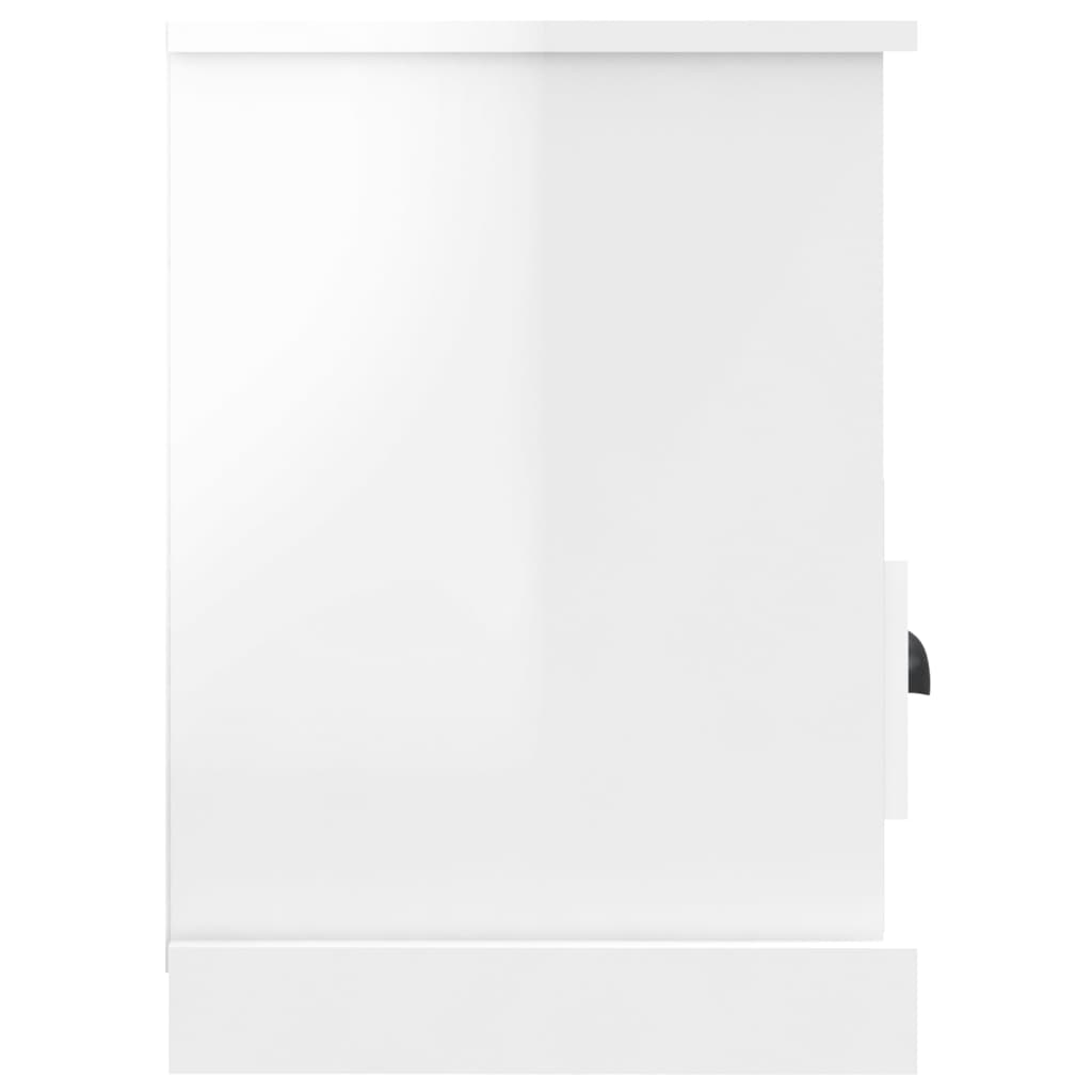 TV stand, white, 80x35x50cm, wood, high gloss