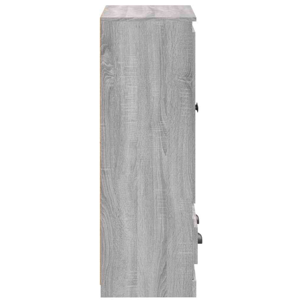 Kumode, pelēka ozolkoka, 60x35,5x103,5cm, inženierijas koksne
