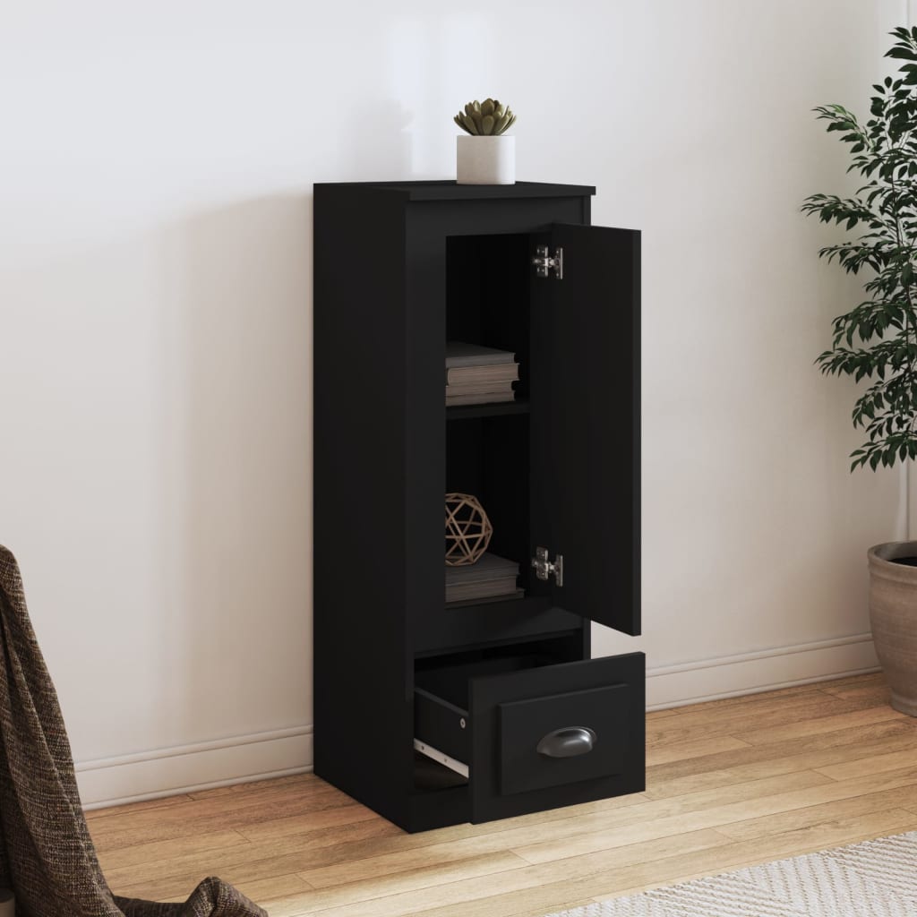 Chest of drawers, black, 36x35.5x103.5cm, engineered wood