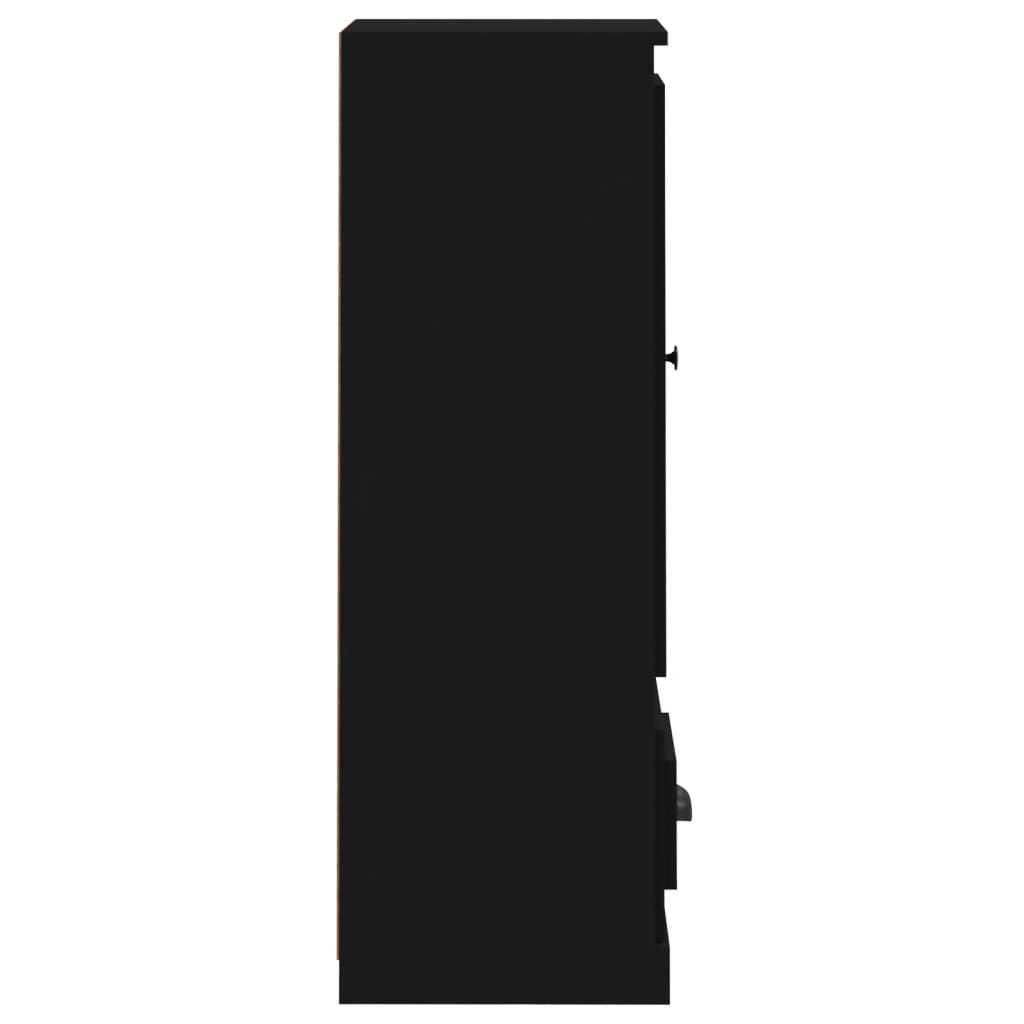 Chest of drawers, black, 36x35.5x103.5cm, engineered wood