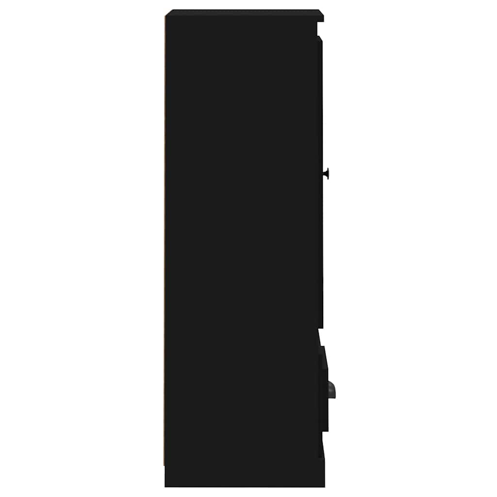 Chest of drawers, black, 36x35.5x103.5cm, engineered wood