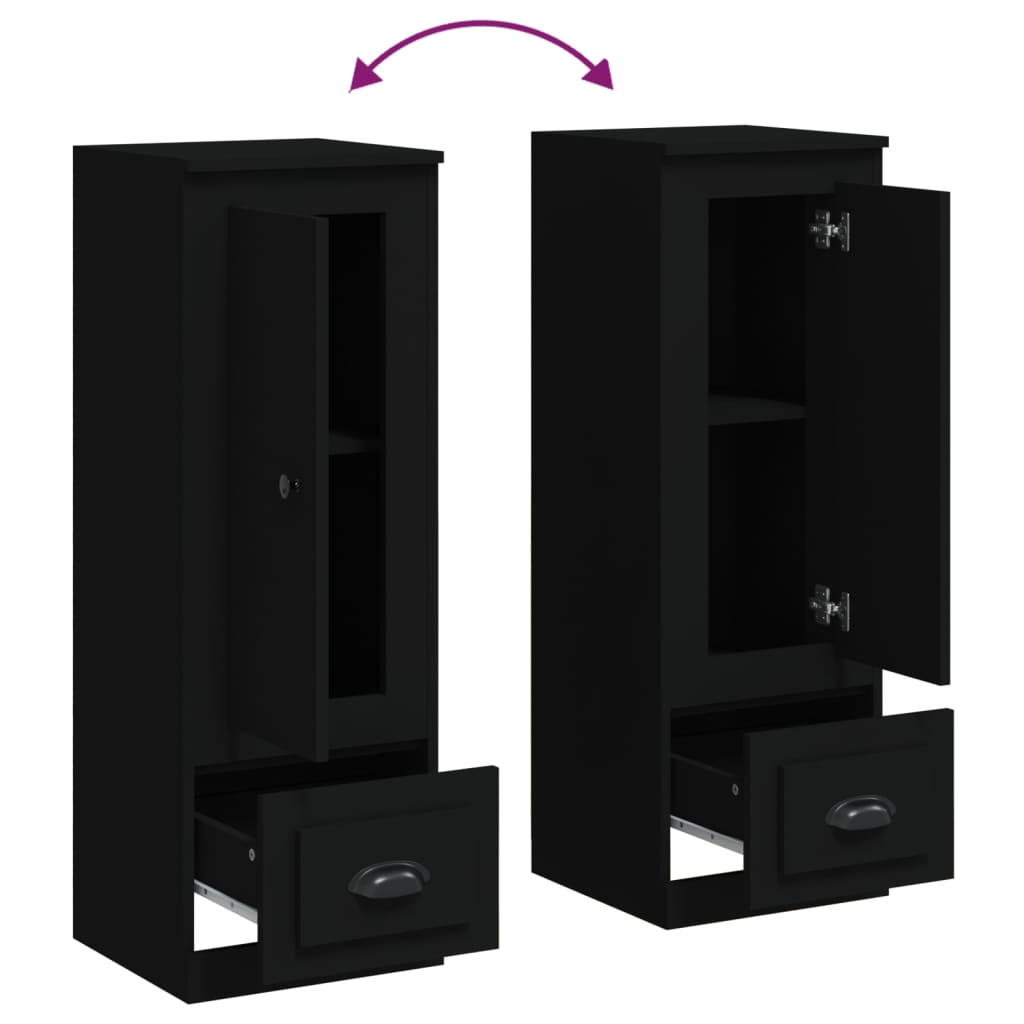 Chest of drawers, black, 36x35.5x103.5cm, engineered wood