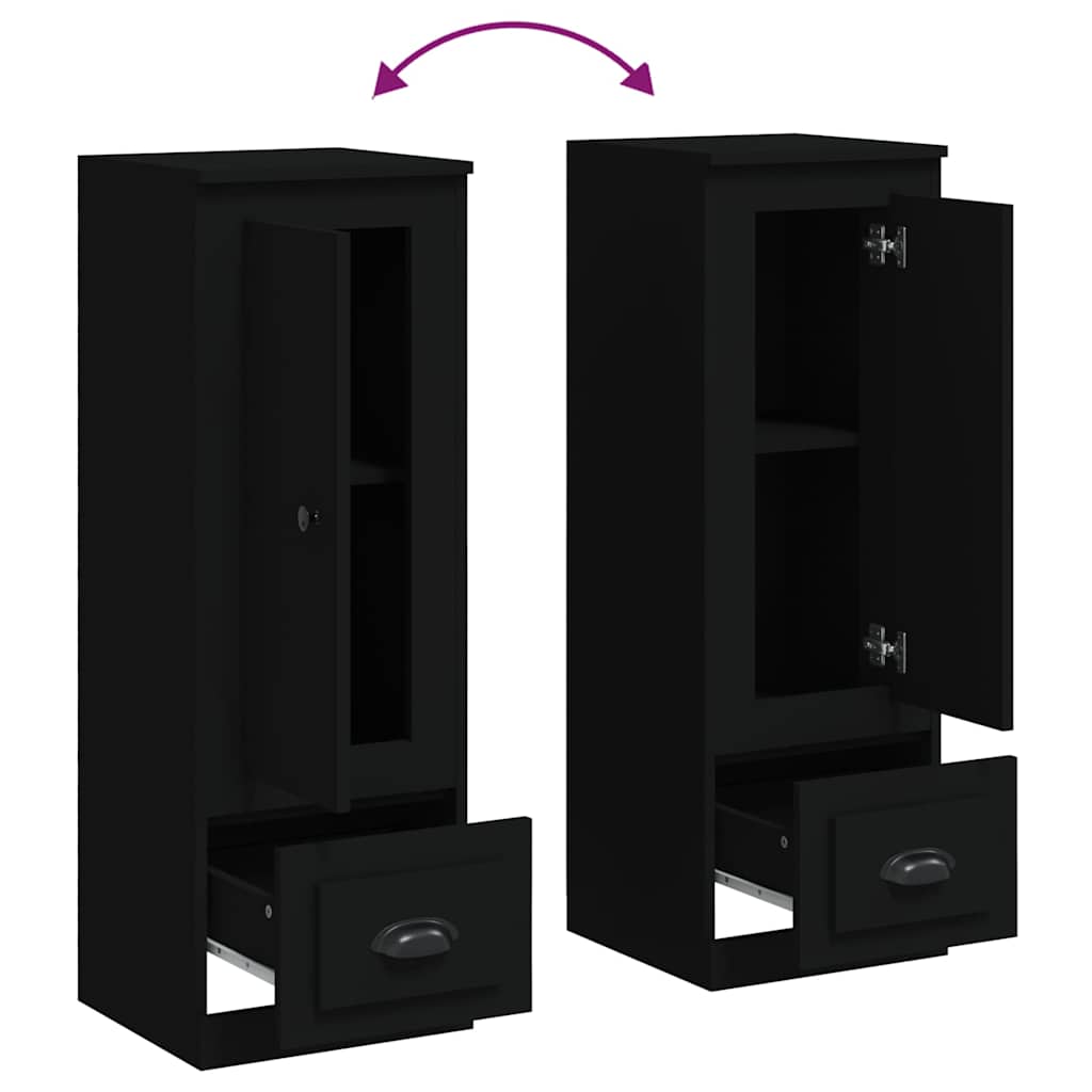 Chest of drawers, black, 36x35.5x103.5cm, engineered wood