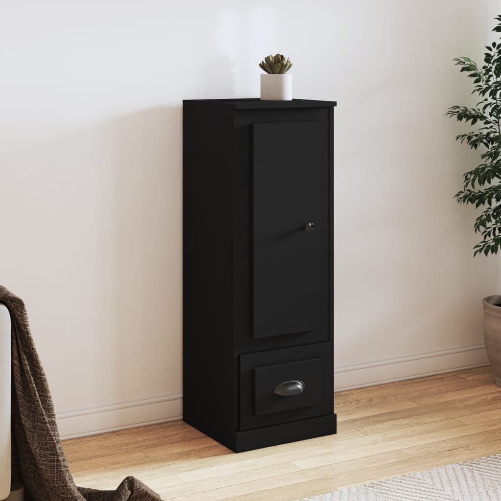 Chest of drawers, black, 36x35.5x103.5cm, engineered wood