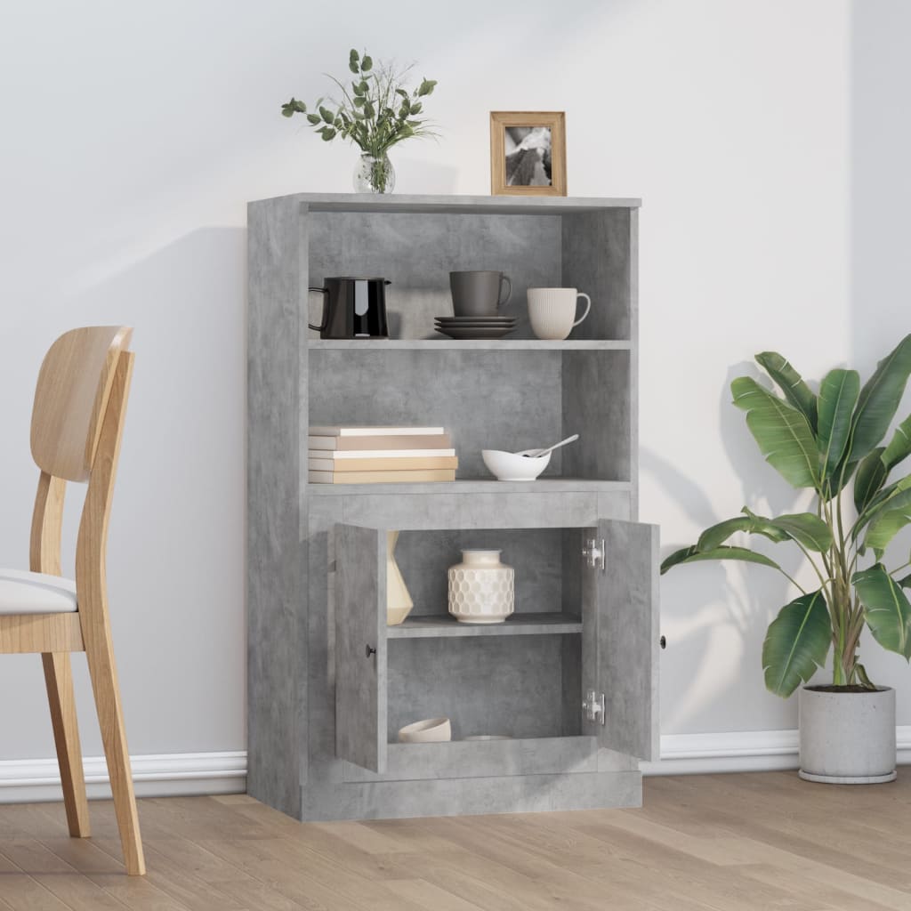 Chest of drawers, concrete grey, 60x35.5x103.5cm, engineered wood