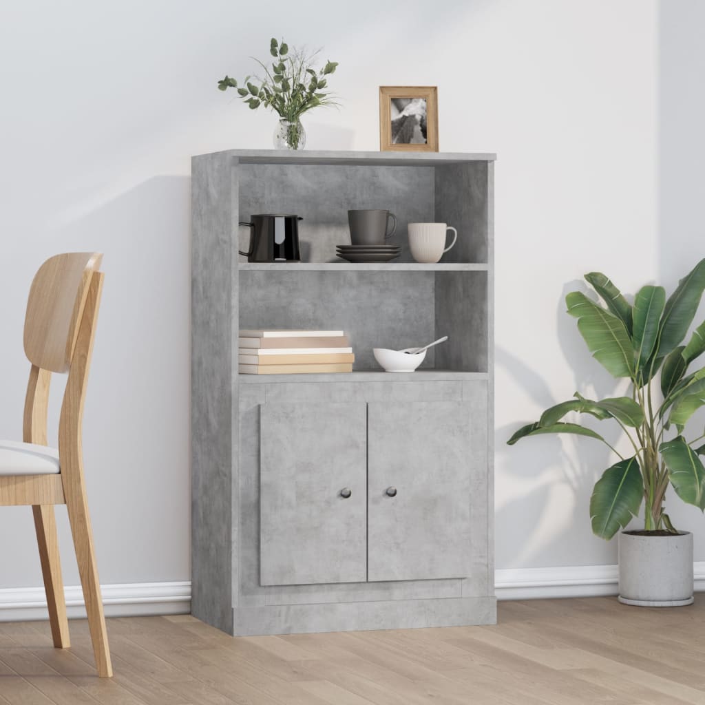 Chest of drawers, concrete grey, 60x35.5x103.5cm, engineered wood
