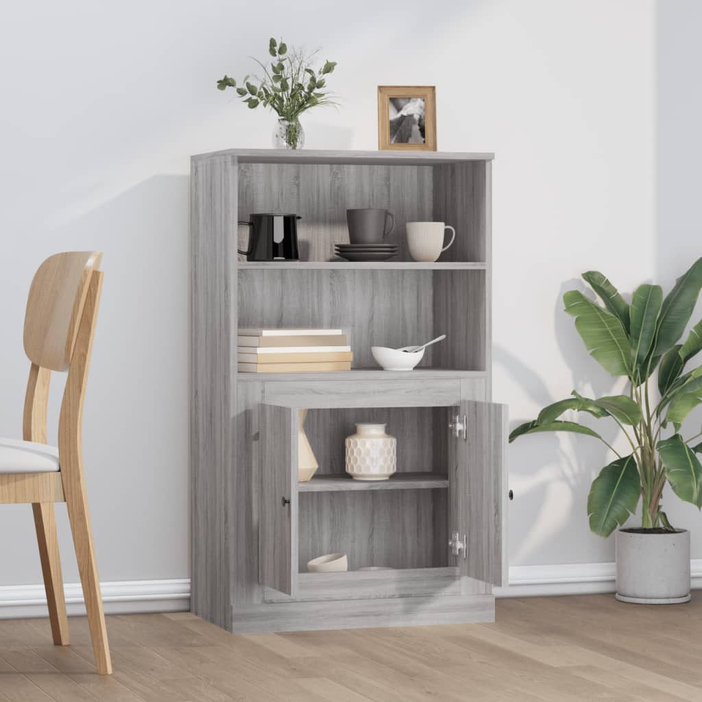 Chest of drawers, grey oak, 60x35.5x103.5cm, engineered wood