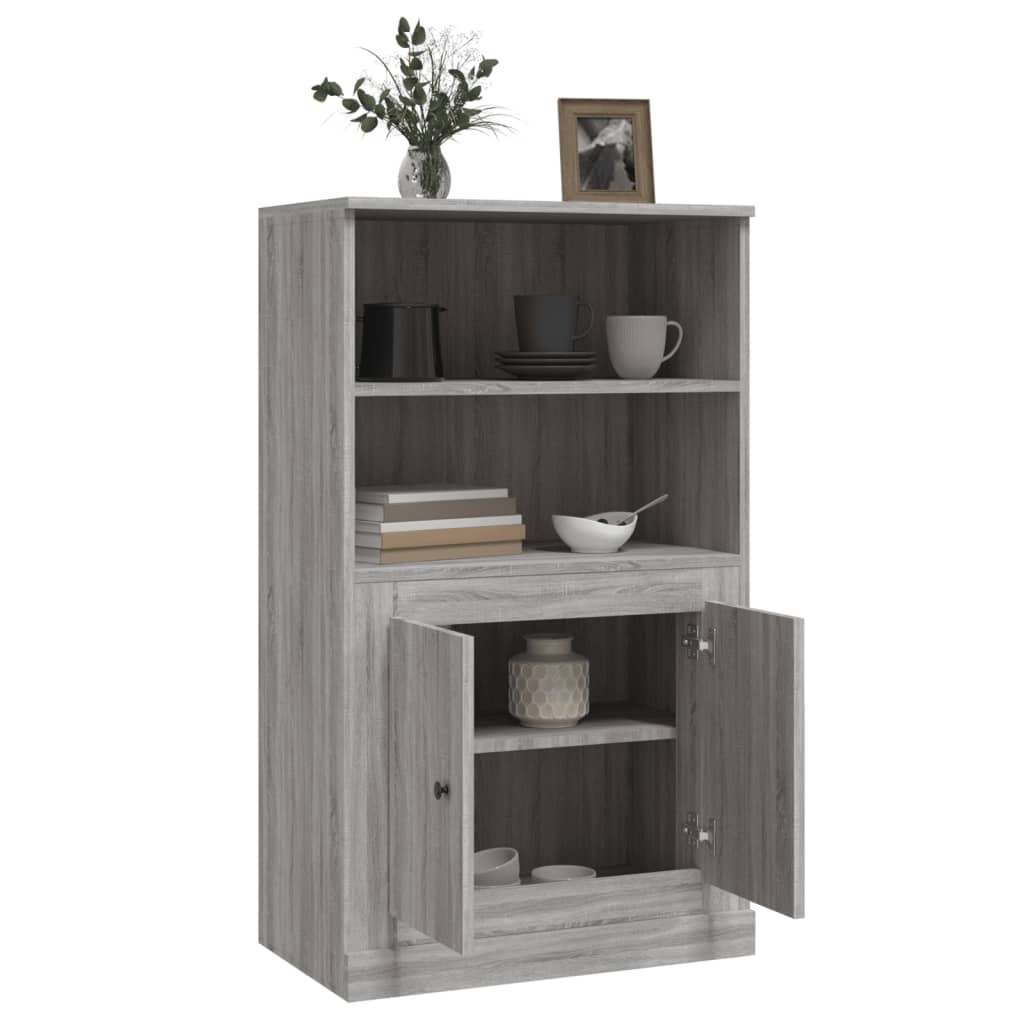 Chest of drawers, grey oak, 60x35.5x103.5cm, engineered wood