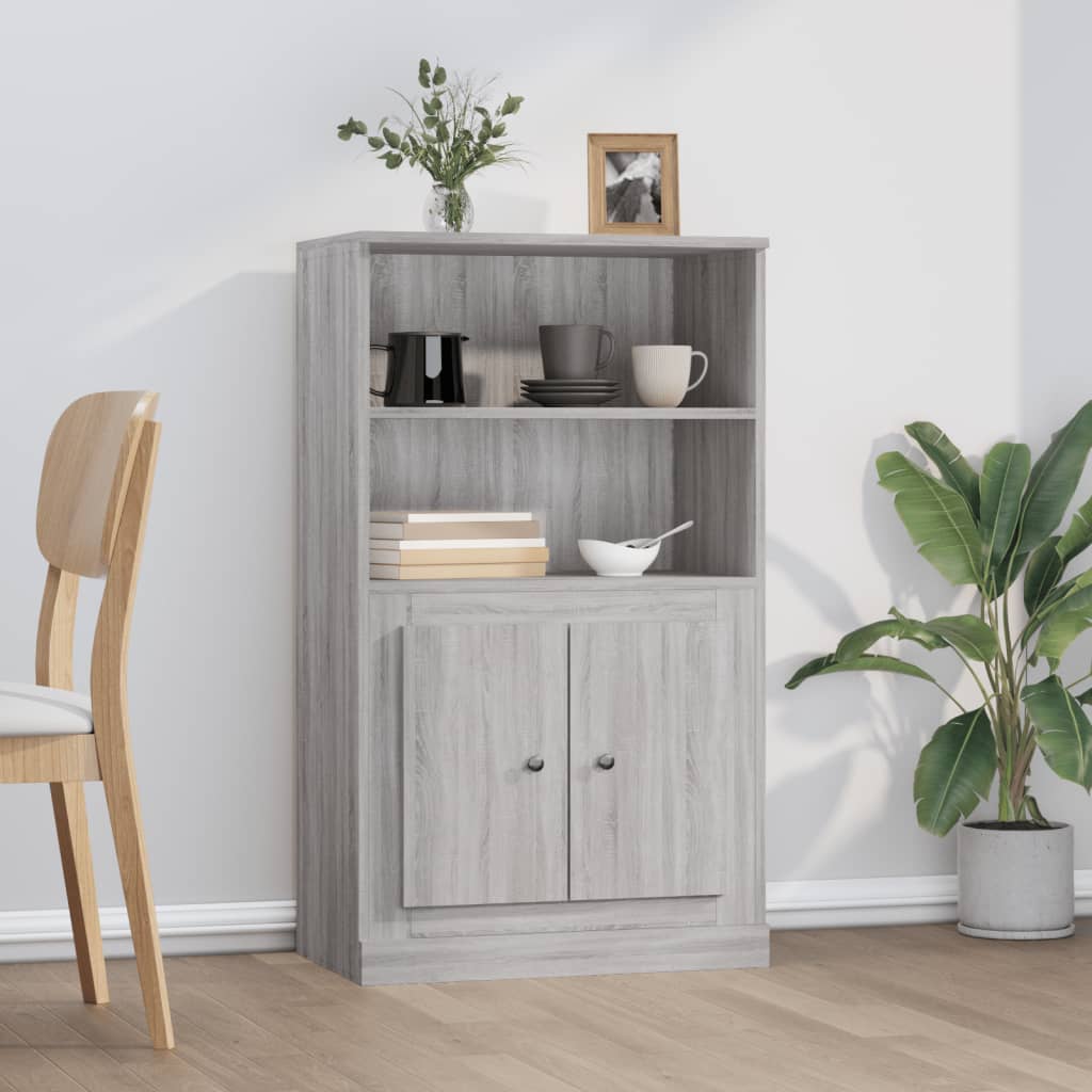 Chest of drawers, grey oak, 60x35.5x103.5cm, engineered wood