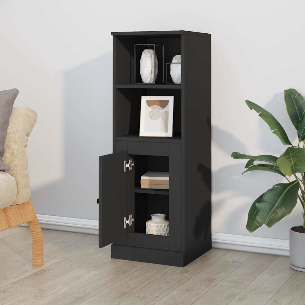 Chest of drawers, black, 36x35.5x103.5cm, engineered wood
