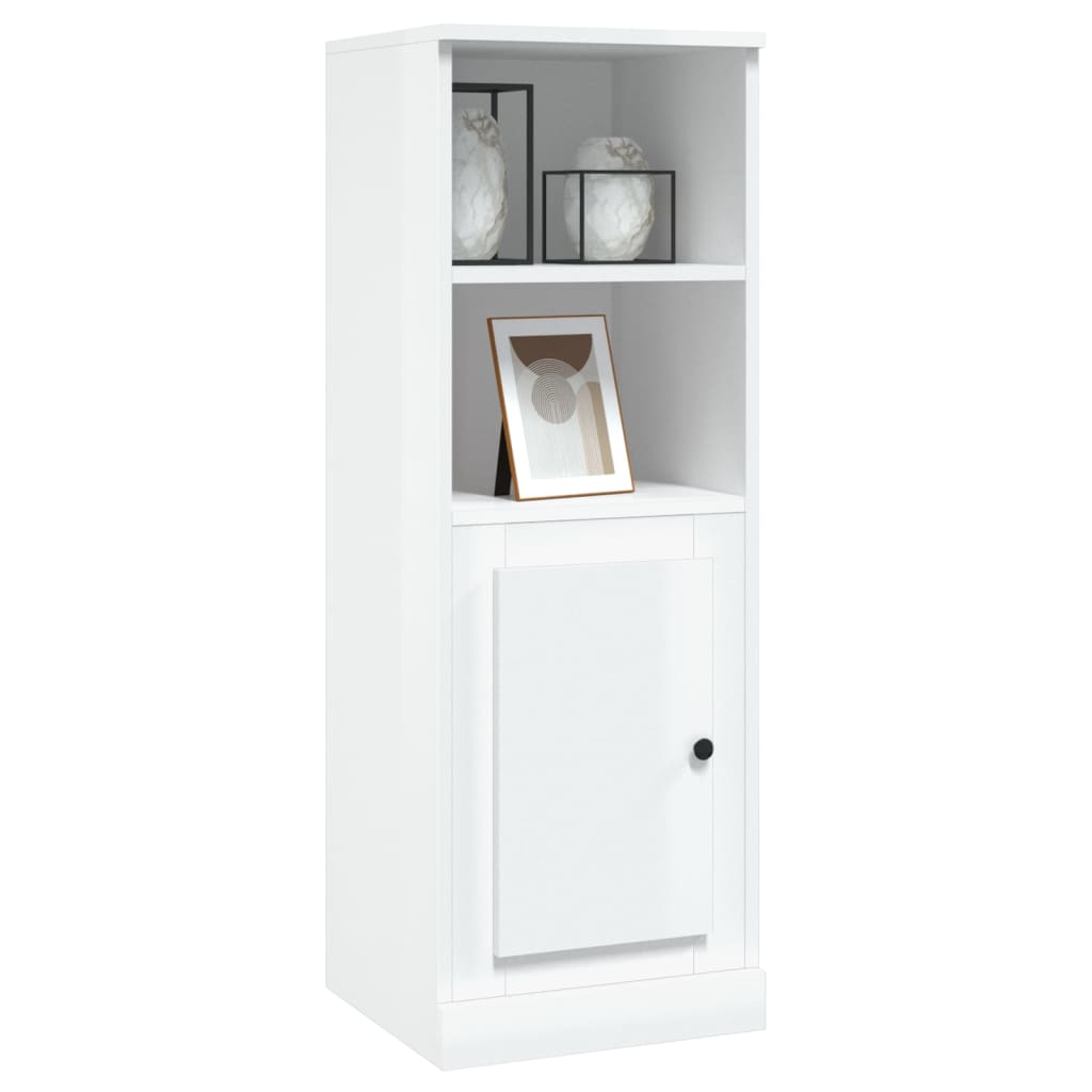 Chest of drawers, white, 36x35.5x103.5cm, engineered wood, high gloss