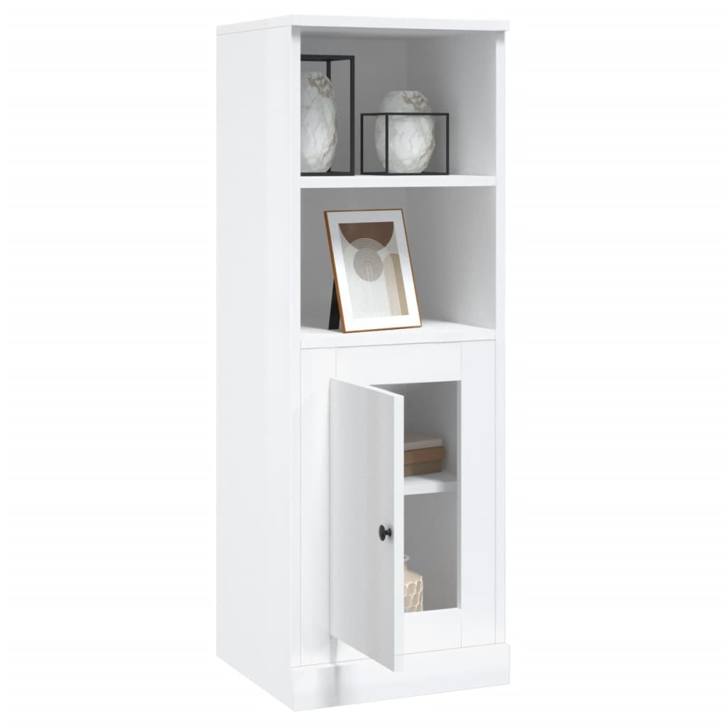 Chest of drawers, white, 36x35.5x103.5cm, engineered wood, high gloss