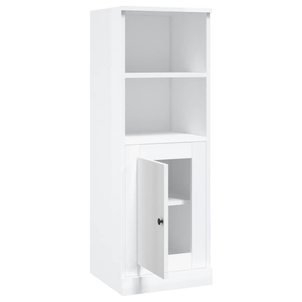 Chest of drawers, white, 36x35.5x103.5cm, engineered wood, high gloss