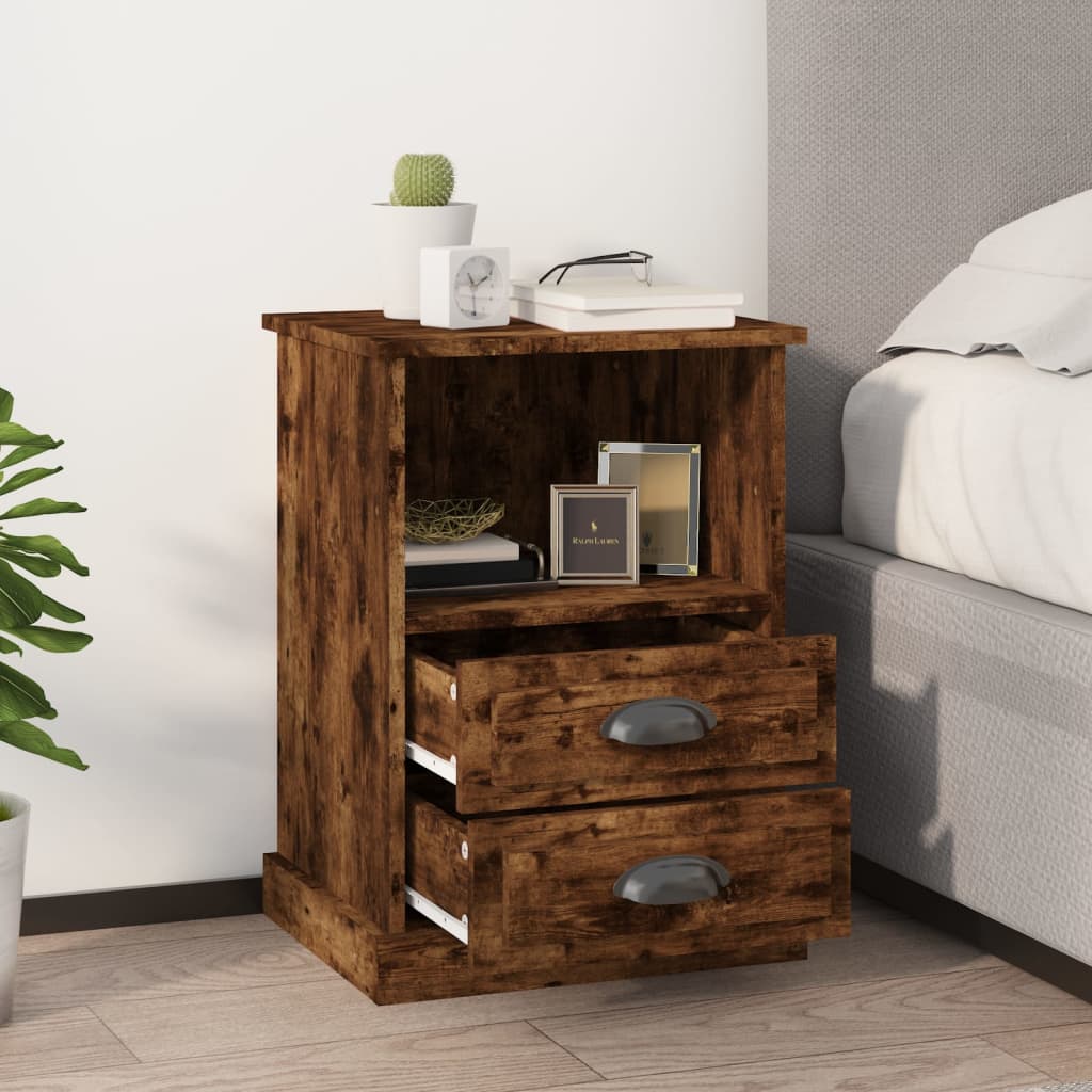 Bedside tables, 2 pcs, smoky oak color, 43x36x60cm