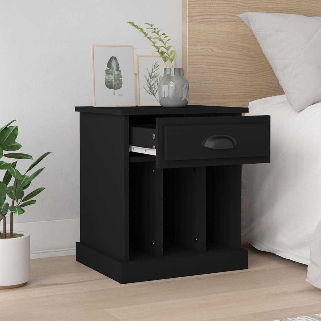 Nightstands, 2 pcs., black, 43x36x50cm