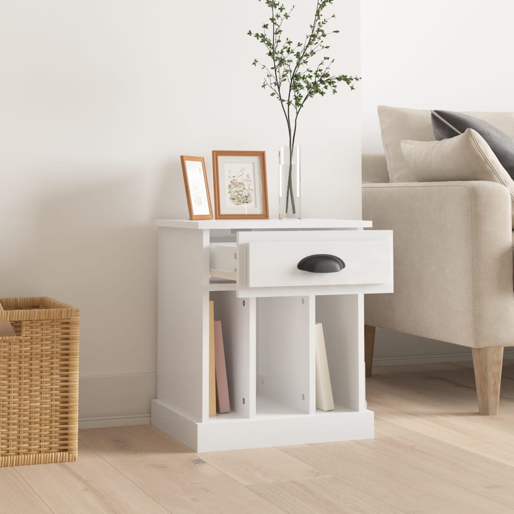Nightstand, white, 43x36x50cm, glossy