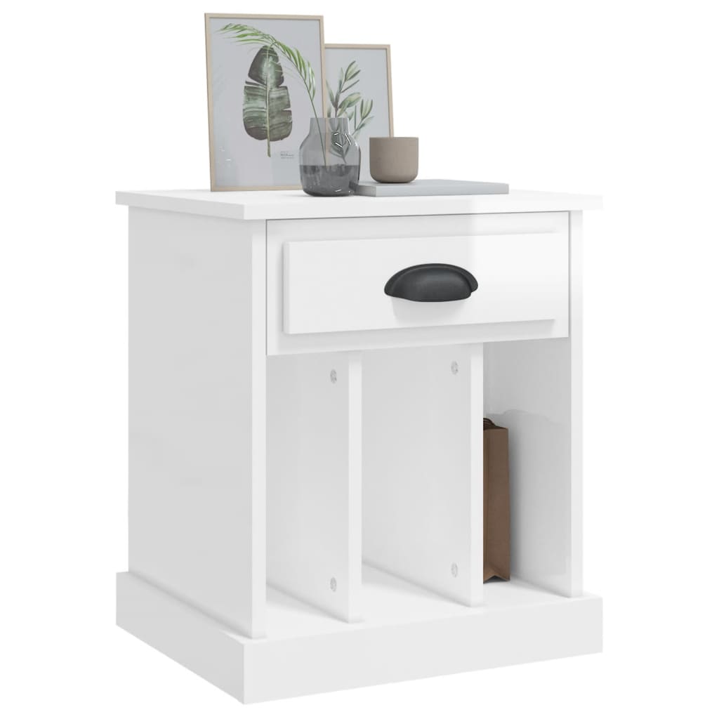Nightstand, white, 43x36x50cm, glossy