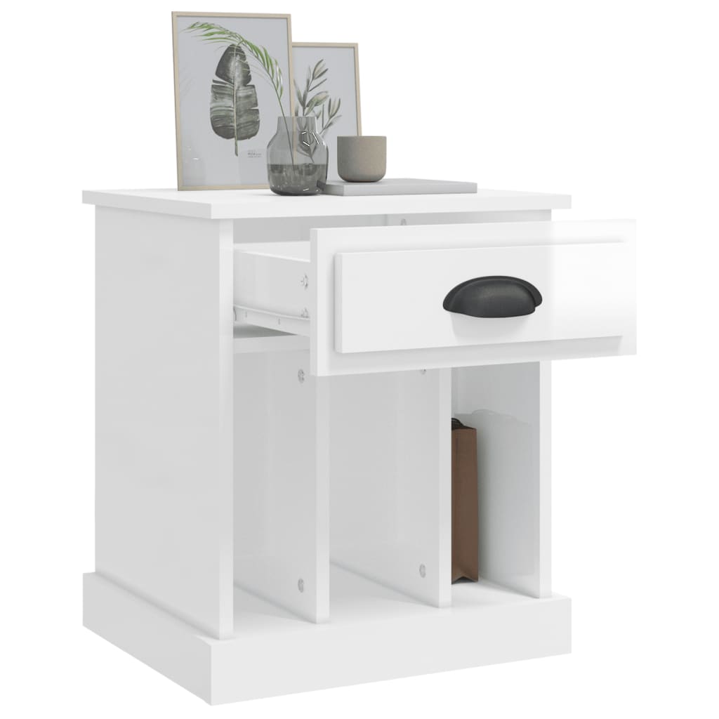 Nightstand, white, 43x36x50cm, glossy