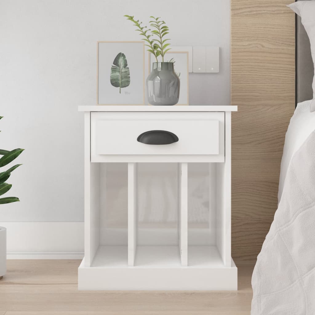 Nightstand, white, 43x36x50cm, glossy