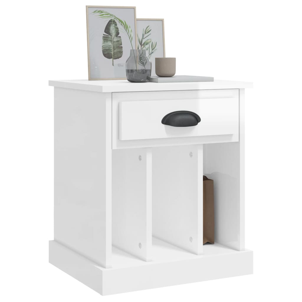 Nightstands, 2 pcs., white, 43x36x50cm, high gloss