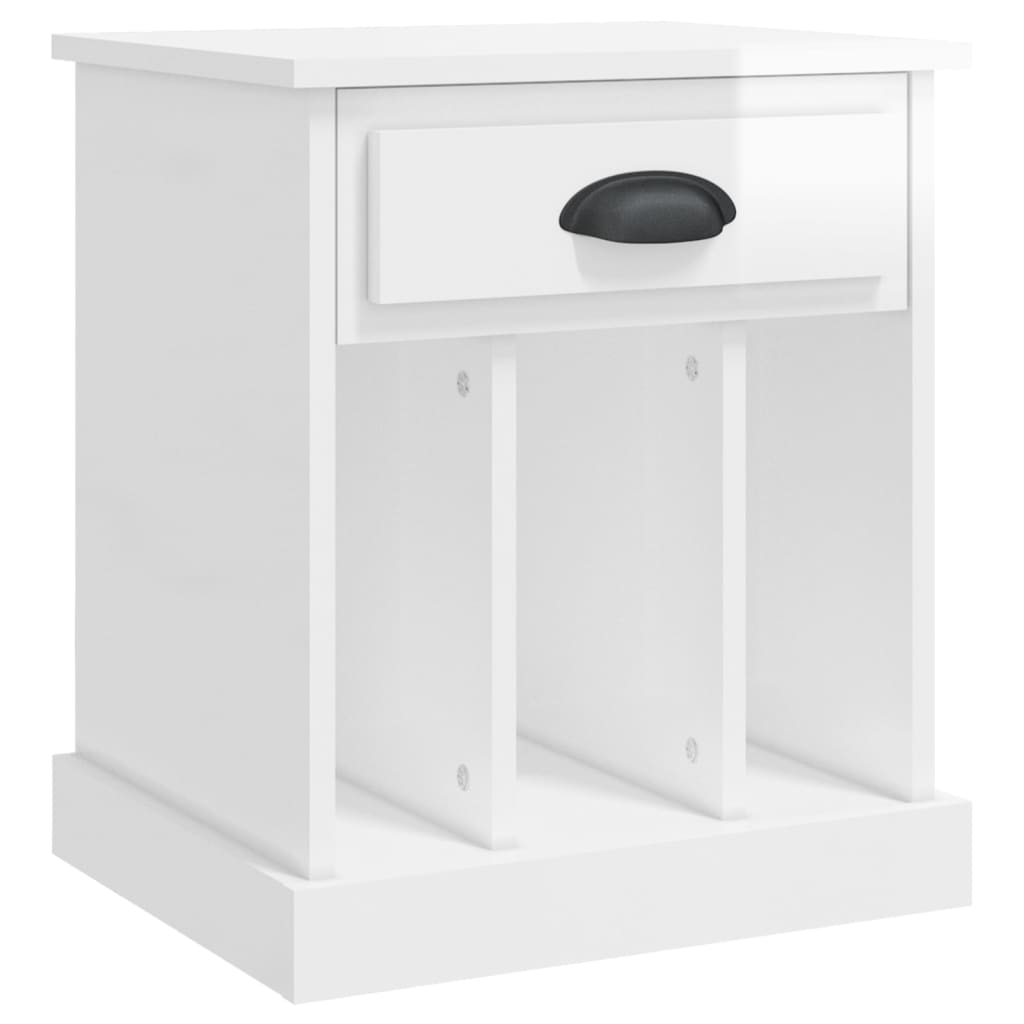 Nightstands, 2 pcs., white, 43x36x50cm, high gloss