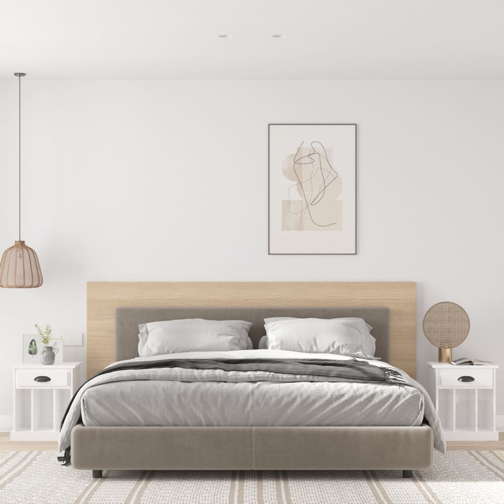 Nightstands, 2 pcs., white, 43x36x50cm, high gloss