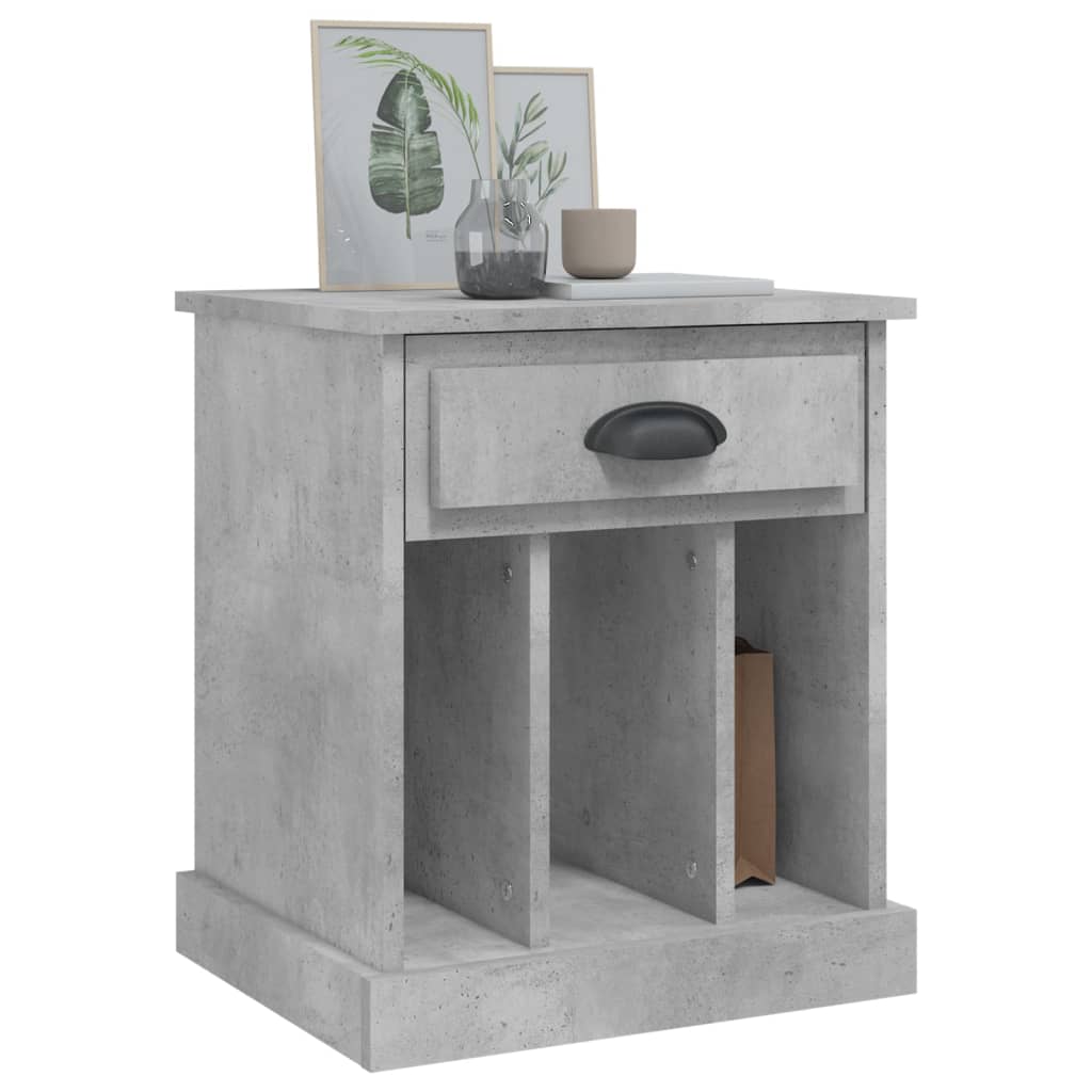 Bedside table, concrete grey, 43x36x50cm