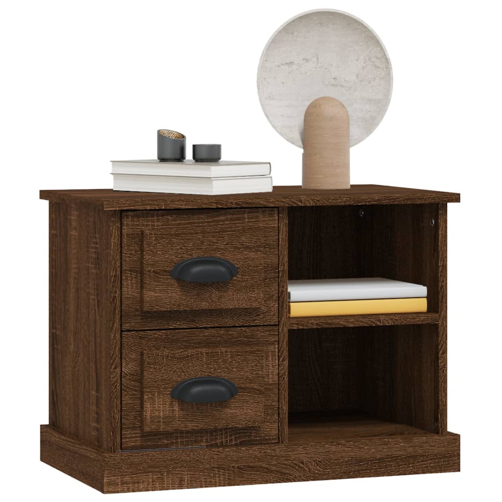 Nightstand, brown oak color, 60x35.5x45cm