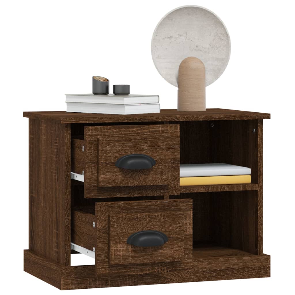 Nightstand, brown oak color, 60x35.5x45cm