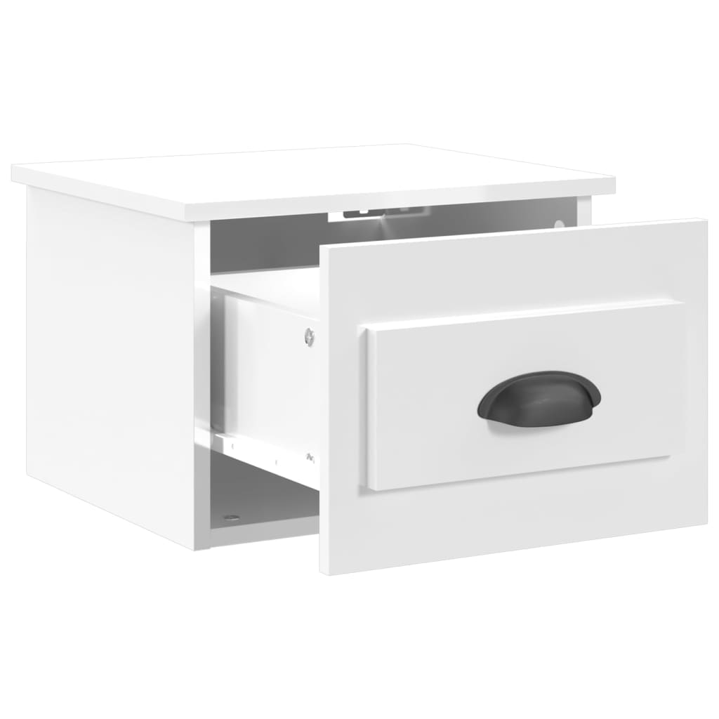 Wall-mounted bedside tables, 2 pcs., white, 41.5x36x28 cm