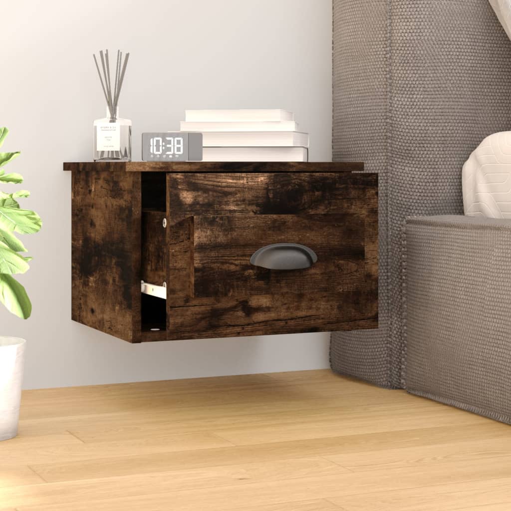 Wall-mounted nightstands, 2 pcs., oak, 41.5x36x28cm