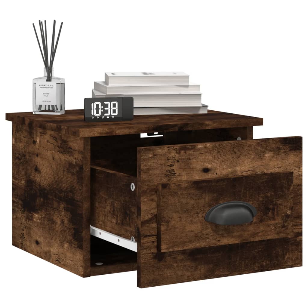 Wall-mounted nightstands, 2 pcs., oak, 41.5x36x28cm