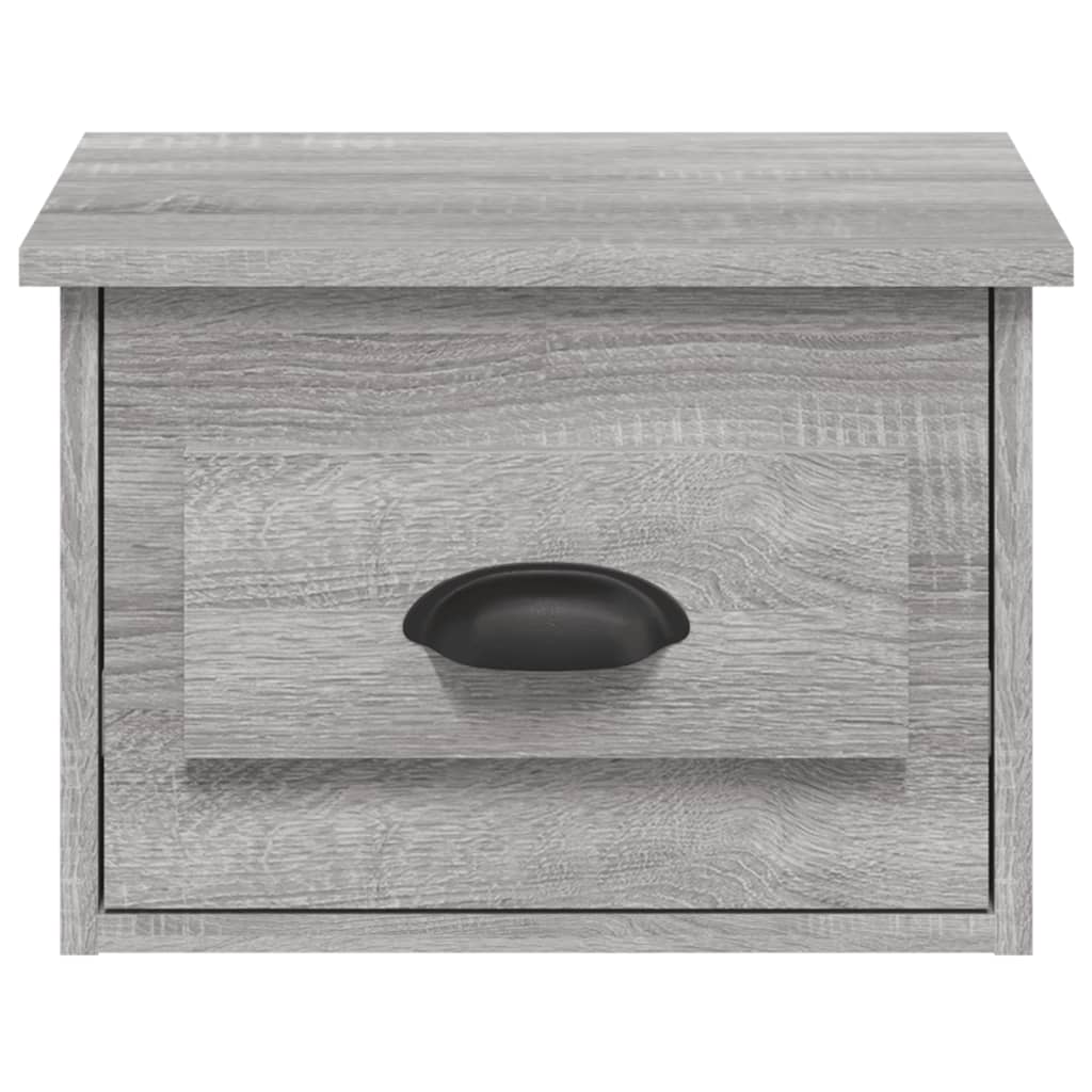 Wall-mounted nightstand, grey oak, 41.5x36x28cm