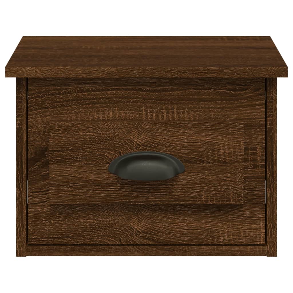 Wall-mounted nightstand, brown oak, 41.5x36x28cm