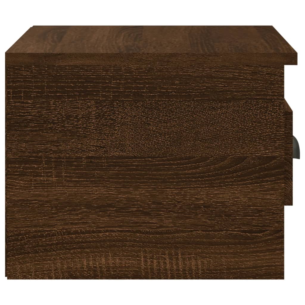 Wall-mounted nightstand, brown oak, 41.5x36x28cm
