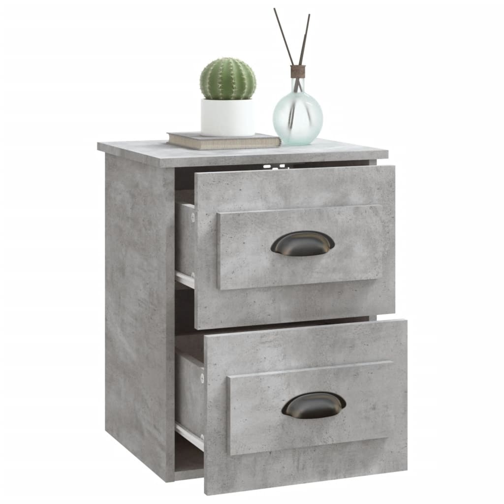 Wall-mounted bedside table, concrete, 41.5x36x53cm