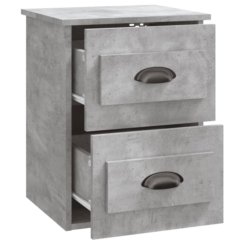 Wall-mounted bedside table, concrete, 41.5x36x53cm